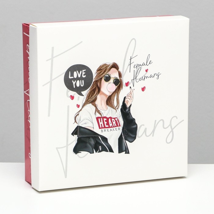 Коробка складная, Female humans 23 х 23 х 6,5 см Коробка складная, Female humans 23 х 23 х 6,5 см