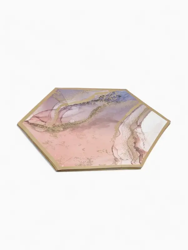 Набор тарелок мрамор розовый 23 см. (10 шт) Набор тарелок мрамор розовый 23 см. (10 шт)