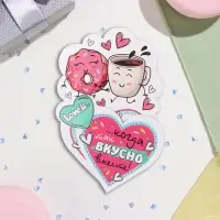 Мини-открытка Love is, глиттер, 10×13.5 см