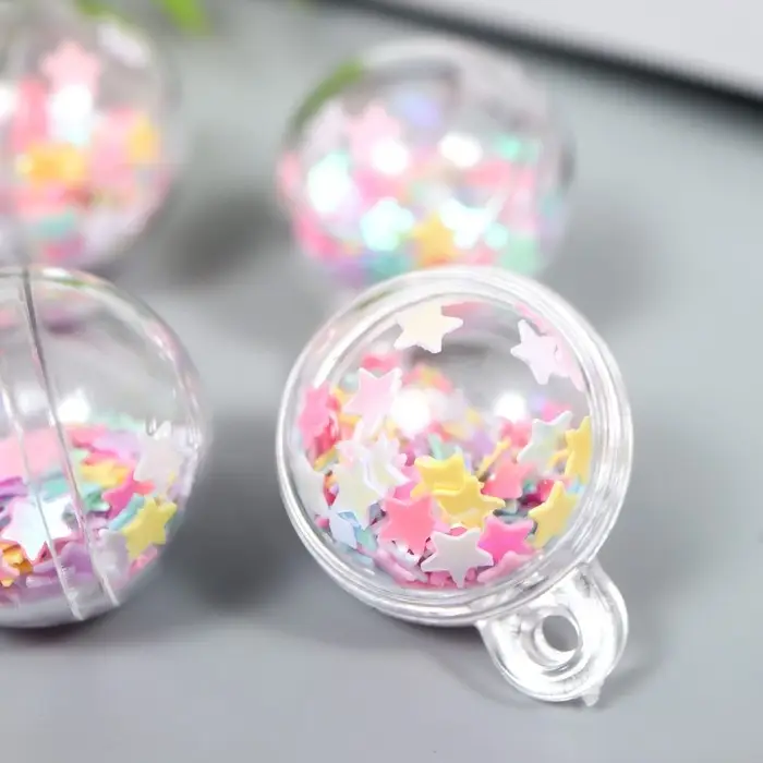 Пластиковый элемент, декоративная подвеска «Арт Узор. Шар - звёздочки», 2.5×2 см Пластиковый элемент, декоративная подвеска «Арт Узор. Шар - звёздочки», 2.5×2 см