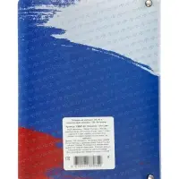 Тетрадь на кольцах A5 80л кл "Россия", пласт обл, вырубка под кольца, сменный блок офсет