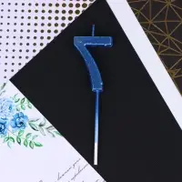 Свеча для торта, цифра «7», синяя, 4 х 13 см