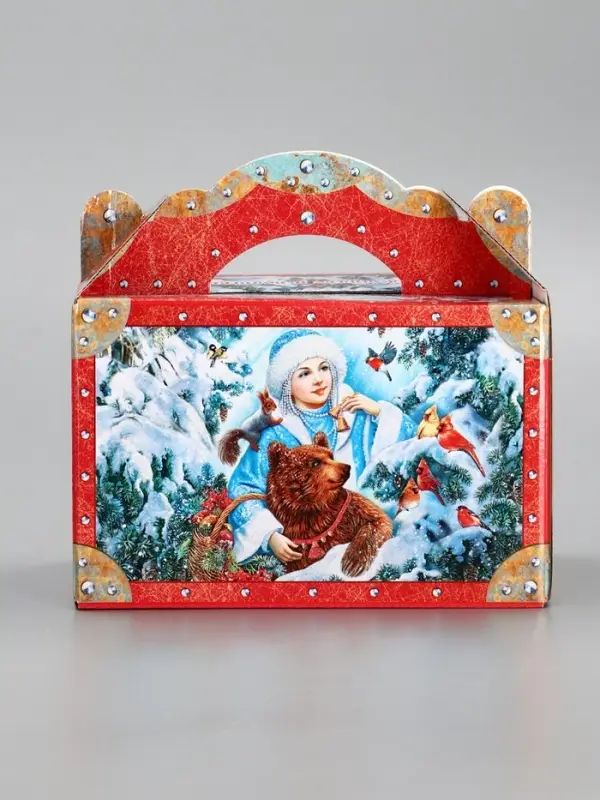 Подарочная новогодняя коробка «ЗИМНЯЯ СКАЗКА в красном» Чемоданчик средний 20×12×19 см Подарочная новогодняя коробка «ЗИМНЯЯ СКАЗКА в красном» Чемоданчик средний 20×12×19 см