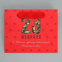 Пакет подарочный ламинированный, упаковка, «С 23 февраля», S 15 х 12 х 5.5 см