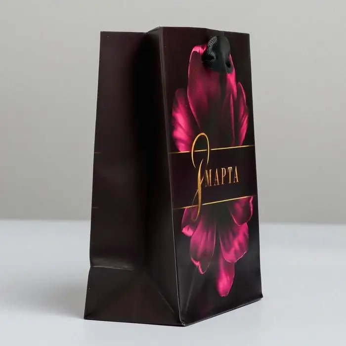 Пакет подарочный ламинированный вертикальный, упаковка, «8 Марта», S 12 х 15 х 5.5 см