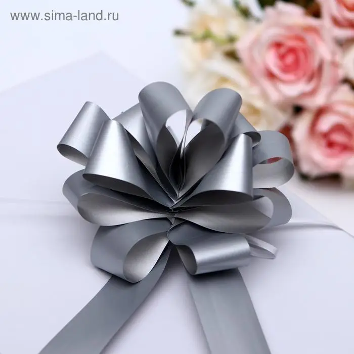 Бант-шар №3 простой серебряный Бант-шар №3 простой серебряный