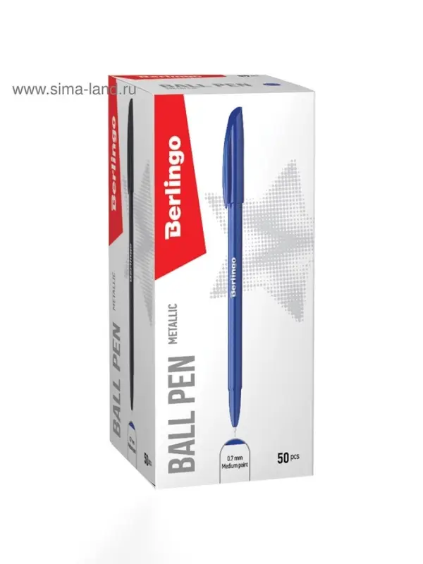 Ручка шариковая 0.7 мм, Metallic, чернила синие