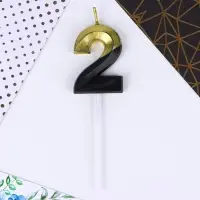 Свеча-цифра для торта «2», 12 х 3,5 см.