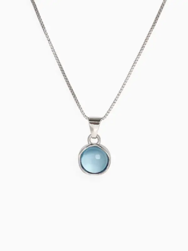 Кулон &laquo;Нежность&raquo;, на цепочке, голубой в серебре, 45 см