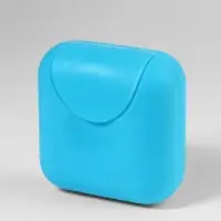 Таблетница, 7&times;7&times;3.5 см, 4 секции, голубая