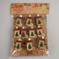 Гирлянда &laquo;Нить&raquo; 2 м, роса с насадками &laquo;Прищепки-чулок&raquo;, IP20, серебристая нить, 20 LED, от батареек АА&times;2, свечение тёплое белое