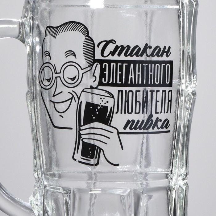 Кружка стеклянная пивная «Для элегантного любителя пивка», 500 мл Кружка стеклянная пивная «Для элегантного любителя пивка», 500 мл