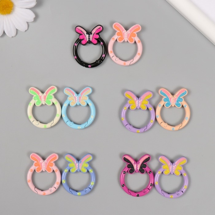 Карабин металл Карабин металл "Бабочка" МИКС 3,8х3 см