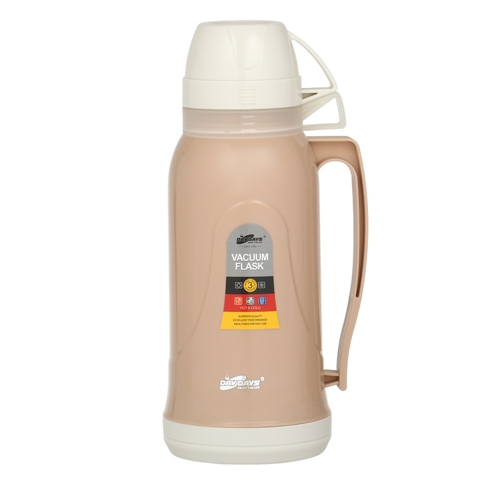 Термос 1.7 л, со стеклянной колбой, сохраняет тепло 14 ч, 14 х 34 см, бежевый Термос 1.7 л, со стеклянной колбой, сохраняет тепло 14 ч, 14 х 34 см, бежевый