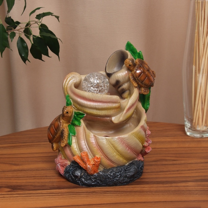 Фонтан Фонтан "Черепашки на раковинах" 23х17 см (с подсветкой)