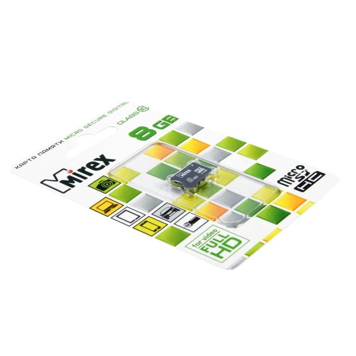 Карта памяти Mirex microSD, 8 Гб, SDHC, класс 10 Карта памяти Mirex microSD, 8 Гб, SDHC, класс 10