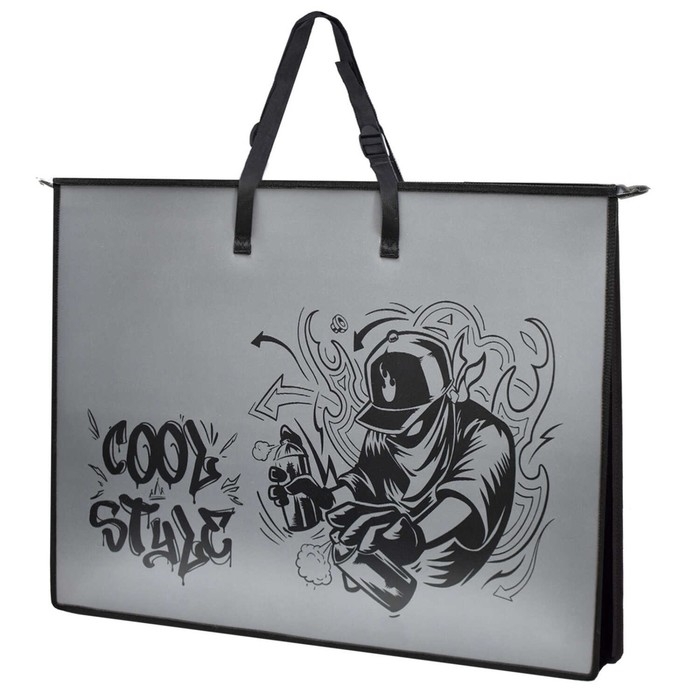 Папка для чертежей и рисунков А2, 650 х 470 мм, с ручками, пластиковая, молния сверху, Феникс  Папка для чертежей и рисунков А2, 650 х 470 мм, с ручками, пластиковая, молния сверху, Феникс "Райтер" 62516