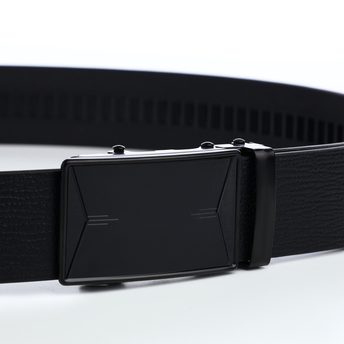 Ремень мужской, ширина 3,5 см, пряжка автомат, цвет чёрный Ремень мужской, ширина 3,5 см, пряжка автомат, цвет чёрный