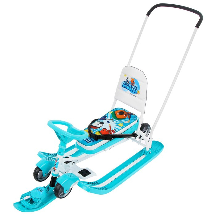 Снегокат с колёсами «Тимка спорт 6 Ми-ми-мишки», с родительской ручкой, со спинкой и ремнём безопасности Снегокат с колёсами «Тимка спорт 6 Ми-ми-мишки», с родительской ручкой, со спинкой и ремнём безопасности