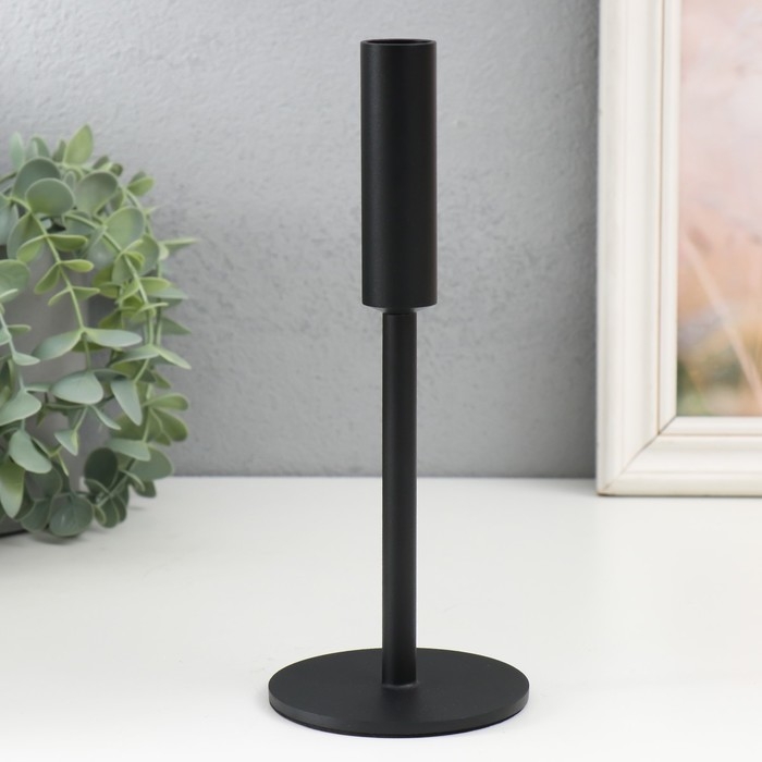 Подсвечник металл на 1 свечу "Симпл" d=2 см чёрный 9х22 см