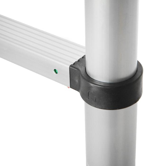 Лестница телескопическая ТУНДРА, алюминиевая, 9 ступеней, автомат, 2.6 м