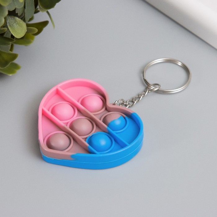 Брелок резина антистресс (бесконечная пупырка) Брелок резина антистресс (бесконечная пупырка) "Сердце разноцветное" МИКС 5х5,7х1,3 см