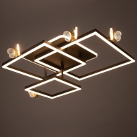 Люстра "Бабочки Тетра" 108Вт LED 3000-6000К черный 75х75х15см BayerLux