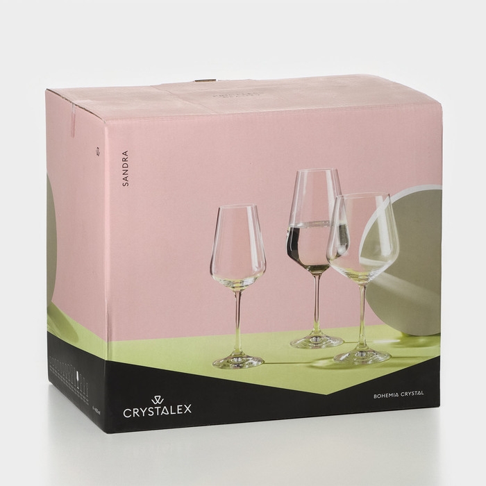 Набор бокалов для вина «Сандра», 450 мл, 6 шт, цвет красный Набор бокалов для вина «Сандра», 450 мл, 6 шт, цвет красный