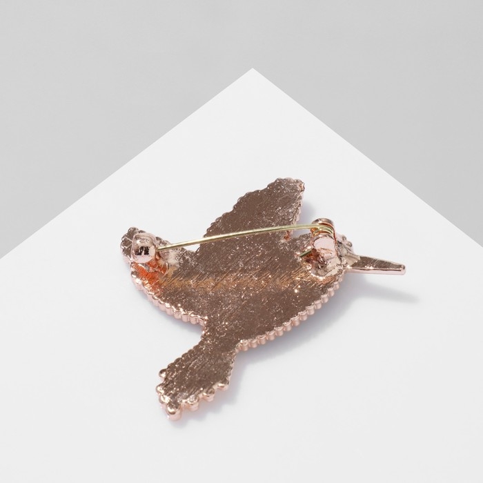 Брошь «Птица», цветная в розовом золоте Брошь «Птица», цветная в розовом золоте