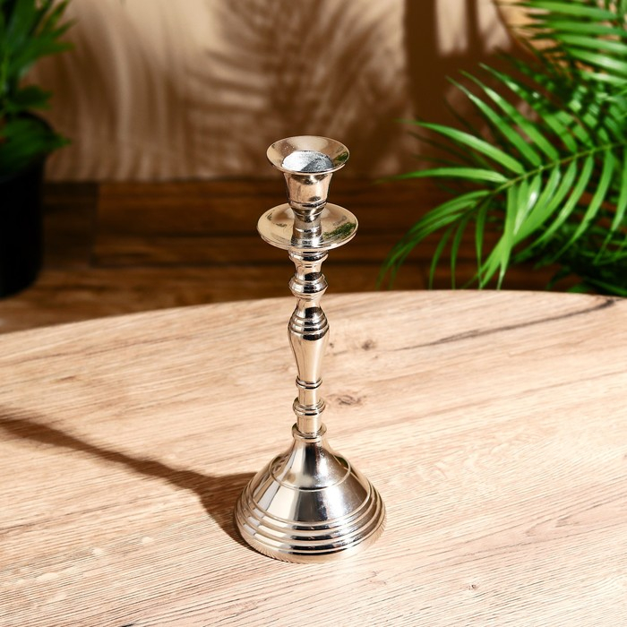 Подсвечник алюминий  Подсвечник алюминий "Античность" на 1 свечу 9х9х23 см