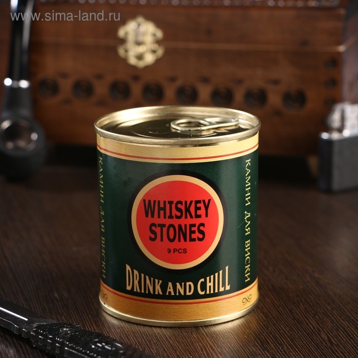 Набор камней для виски Набор камней для виски "Drink and chill", в консервной банке, 9 шт.