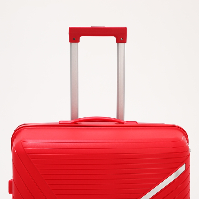 Чемодан большой 100 л (L), отдел на молнии, кодовый замок, 4 колеса, цвет красный Чемодан большой 100 л (L), отдел на молнии, кодовый замок, 4 колеса, цвет красный