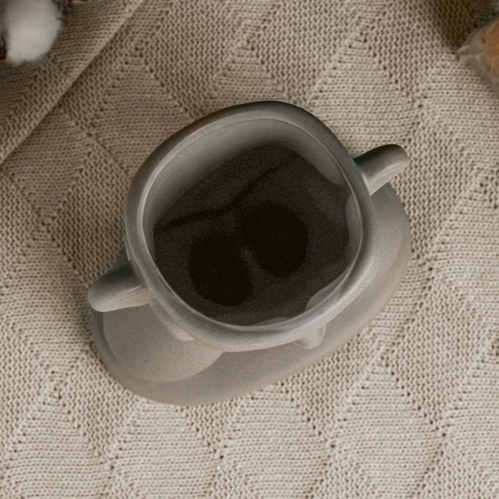 Кашпо Кашпо "Голова юноши" серое, 27см