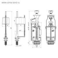 Арматура для смывных бачков "АНИ Пласт" WС3550, с нижней подводкой 1/2", 2 режима, белая