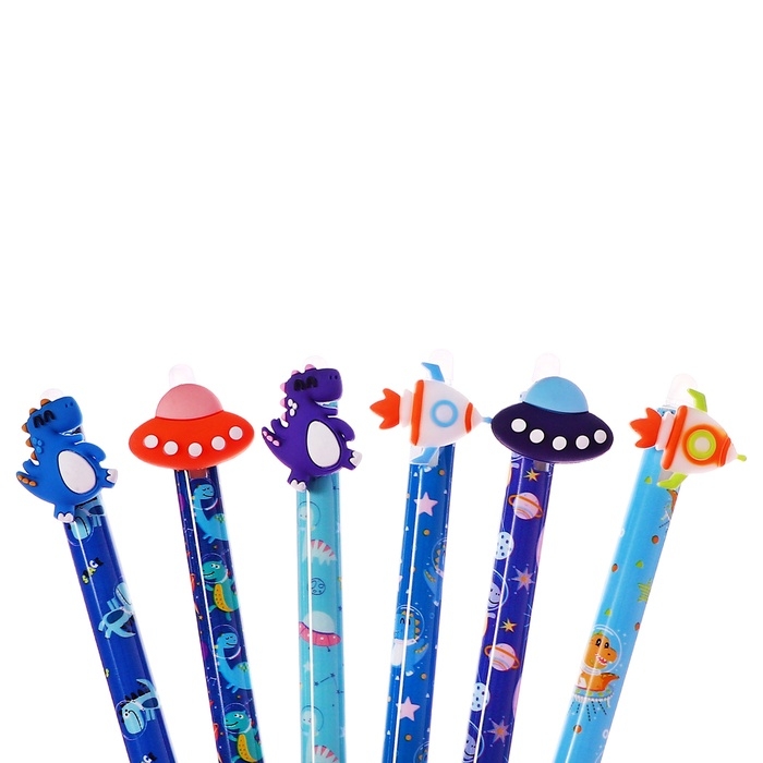 Ручка гелевая 0.5 мм, со стираемыми чернилами, синяя, штрихкод на штуке, МИКС Космос/Дино Ручка гелевая 0.5 мм, со стираемыми чернилами, синяя, штрихкод на штуке, МИКС Космос/Дино