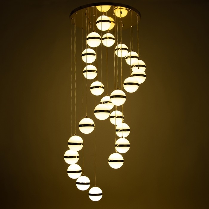 Светильник-каскад Светильник-каскад "Одилия" 24хLED 72Вт 3000К золото 60х60х300 см BayerLux