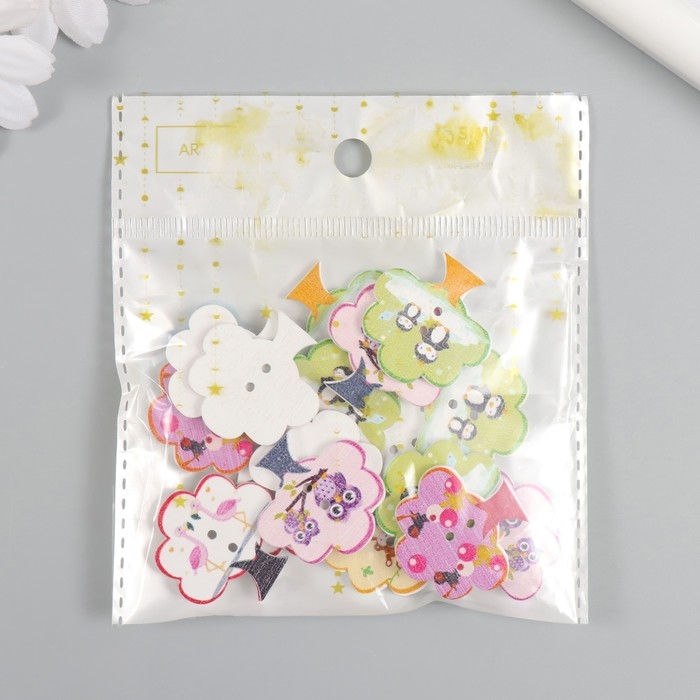 Пуговицы дерево для творчества 2 прокола Пуговицы дерево для творчества 2 прокола "Деревце" набор 20 шт 2,8х2,8 см