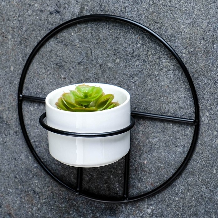 Горшок настенный Горшок настенный "Салли" с черной подставкой, 17х8х17см