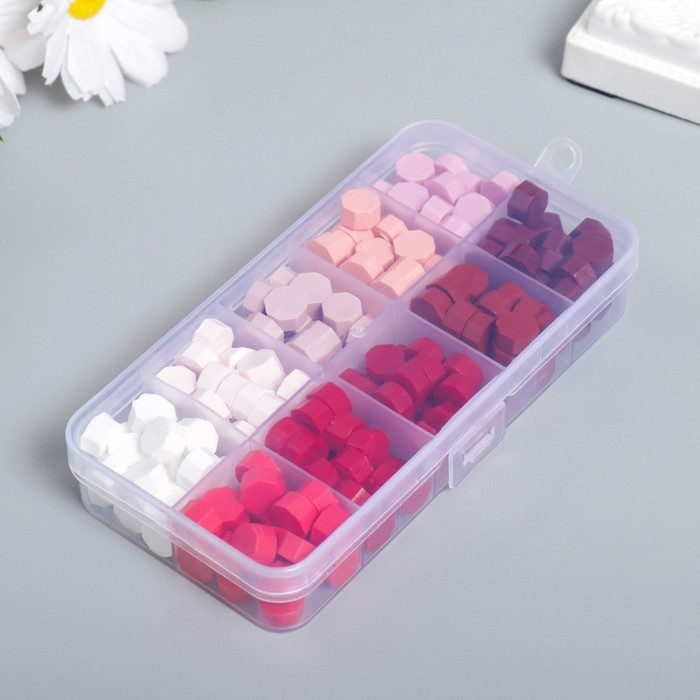 Набор сургуча Набор сургуча "От розового до красного" матовый 10 цветов 12,7х6,5х2 см