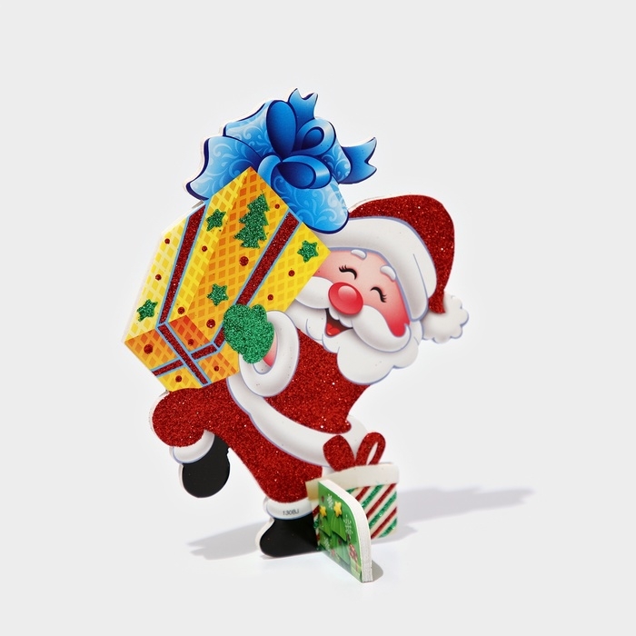 Декоративное украшение (подставка)  Декоративное украшение (подставка) "Дед мороз с подарком" 9х14,5 см