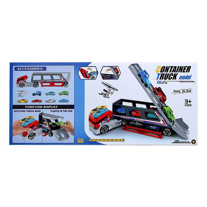 Грузовик «Трейлер» с 7 машинами и вертолетом