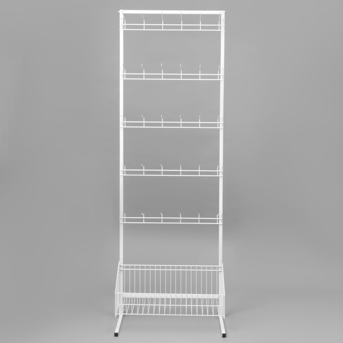Стойка прикассовая, с крючками, 64×50×185 см, цвет белый Стойка прикассовая, с крючками, 64×50×185 см, цвет белый
