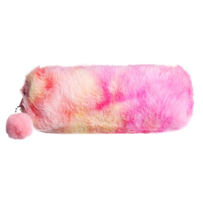 Пенал школьный меховой на молнии Calligrata Пенал школьный меховой на молнии Calligrata "Бамбошка", микс