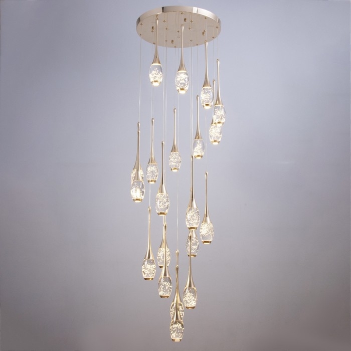 Светильник-каскад Светильник-каскад "Беллис" 20хLED 60Вт 3000K золото 50х50х250см BayerLux