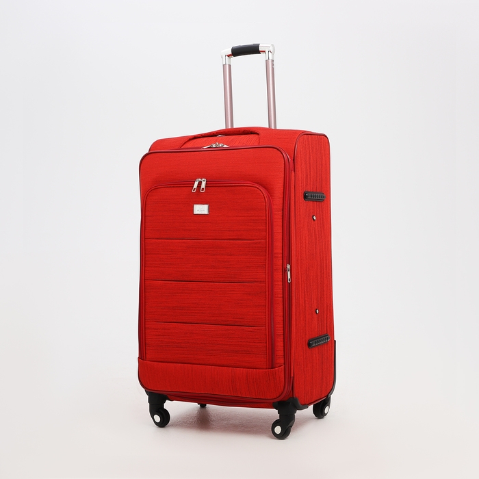 Чемодан большой 95 л (L), отдел на молнии, с расширением, кодовый замок, 4 колеса, наружный карман, цвет красный Чемодан большой 95 л (L), отдел на молнии, с расширением, кодовый замок, 4 колеса, наружный карман, цвет красный