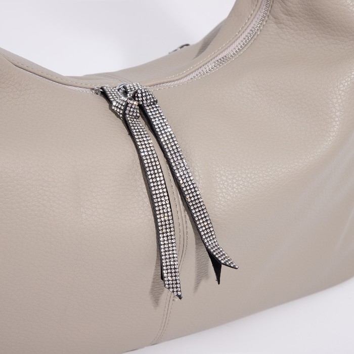 Сумка-хобо на молнии, цвет серый Сумка-хобо на молнии, цвет серый