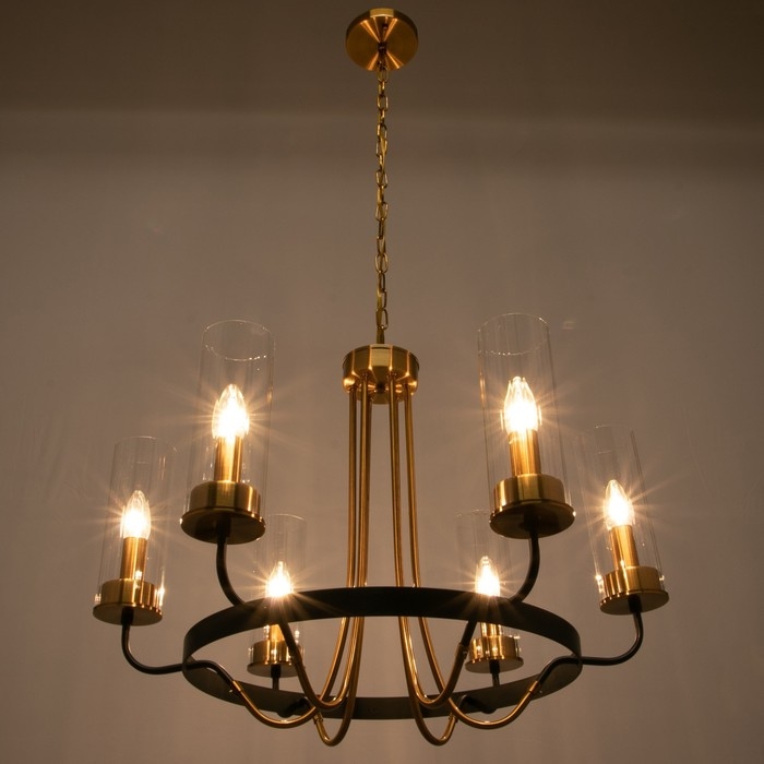 Люстра 1757/6 E14 40Вт черно-золотой 67х67х47 см BayerLux