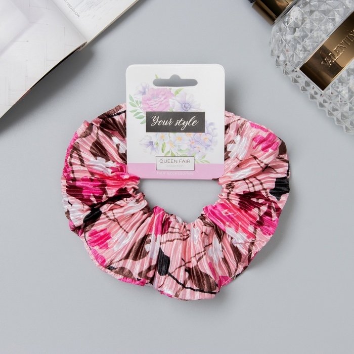 Резинка для волос Резинка для волос "Орбита" жатка лето, 12 см, розовый