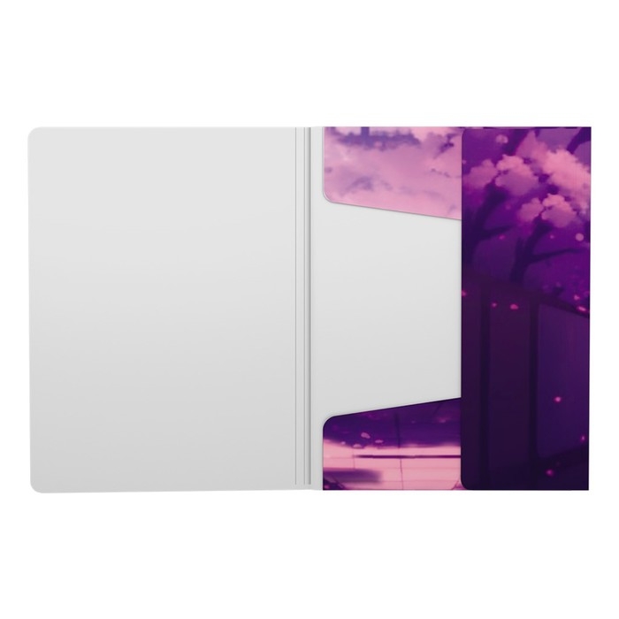 Папка на резинке A4, 550 мкм, ErichKrause  Папка на резинке A4, 550 мкм, ErichKrause "Manga (Lilac)", до 300 листов, тиснение "песок"