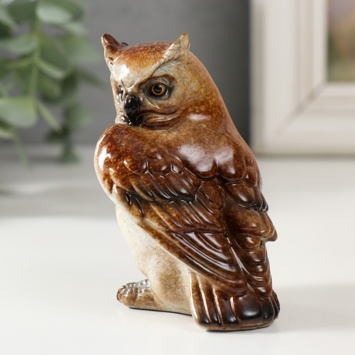 Сувенир полистоун лак Сувенир полистоун лак "Филин" 6,7х5,5х9 см